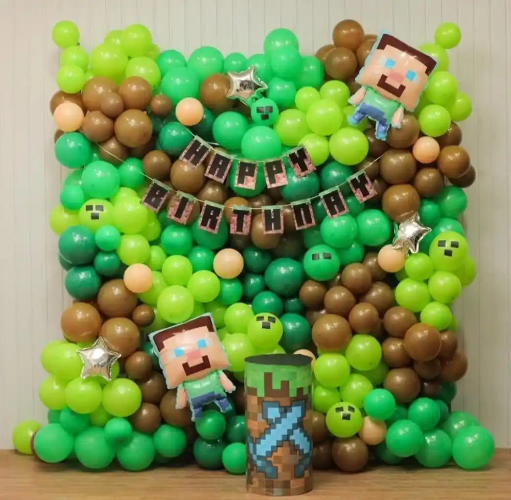 Balloon Wall Minecraft Theme Decoration